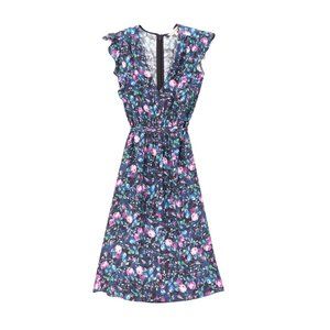 Rebecca Taylor RUBY FLORAL HAMMERED SILK DRESS NWT $395 Size 2 Easter Dress